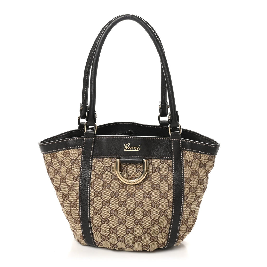 Monogram Small Gold D Ring Tote Brown
