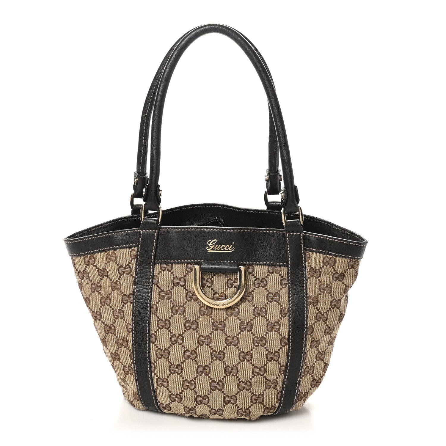 Monogram Small Gold D Ring Tote Brown