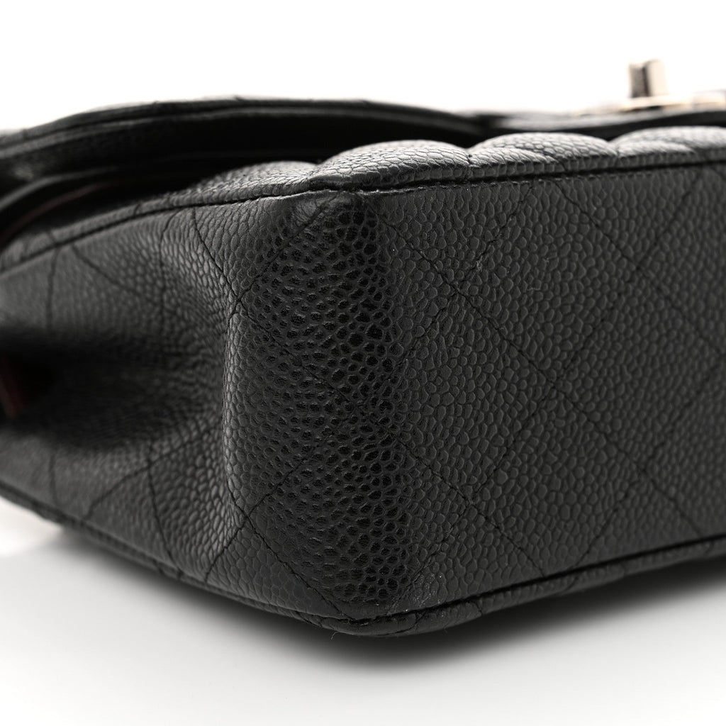 Caviar Quilted Small Double Flap Black