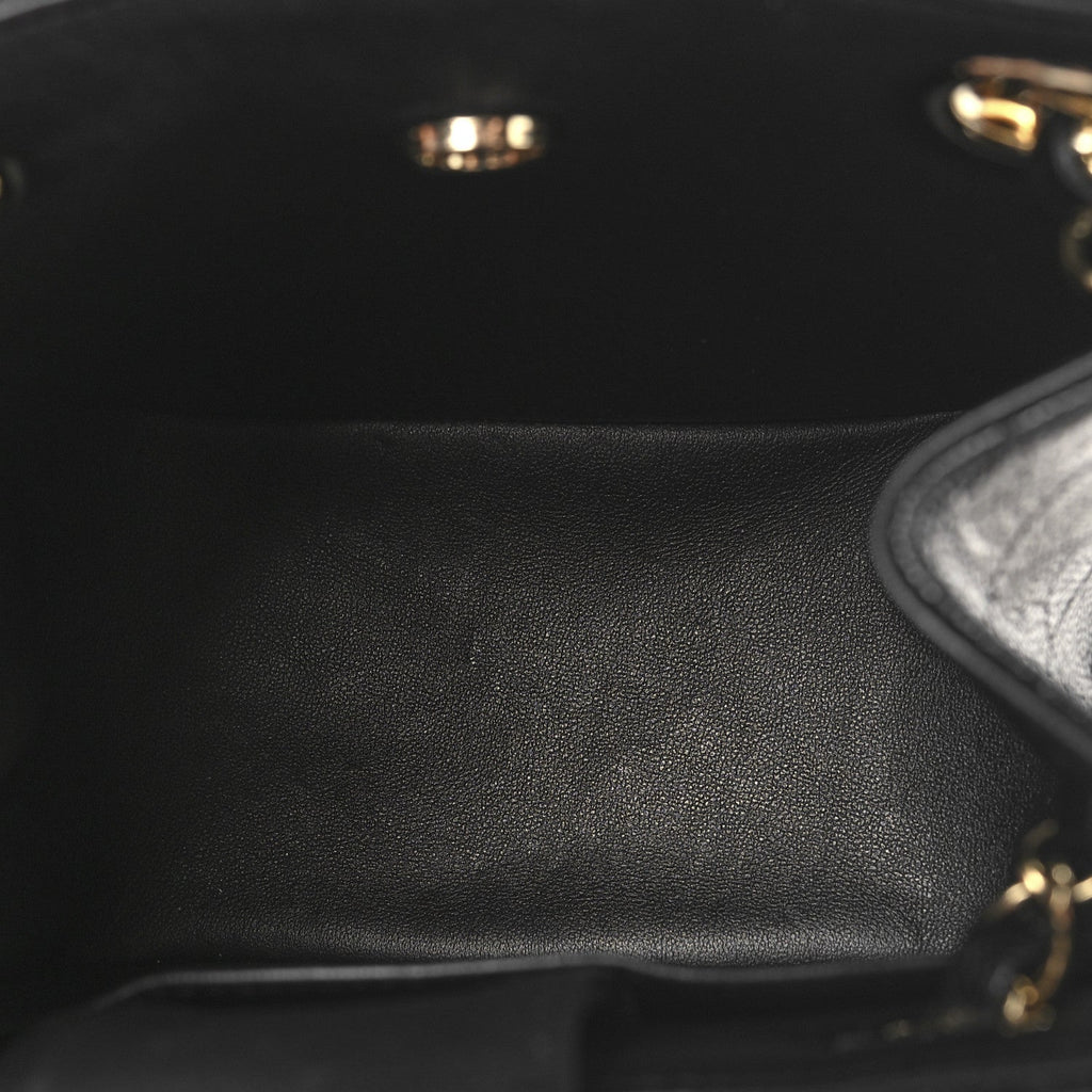 Caviar Quilted Mini Bucket Bag Black