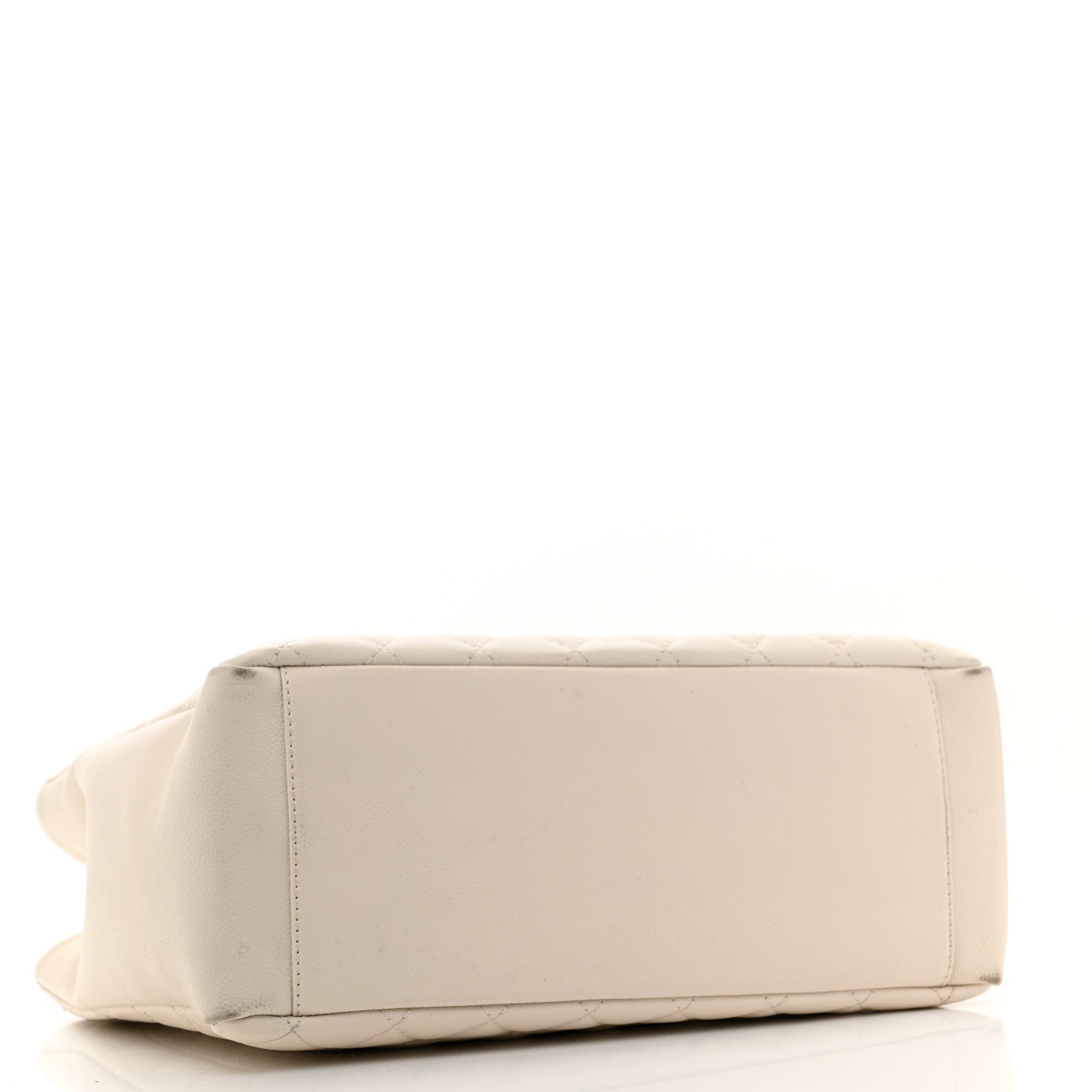 Caviar Quilted Grand Shopping Tote GST White