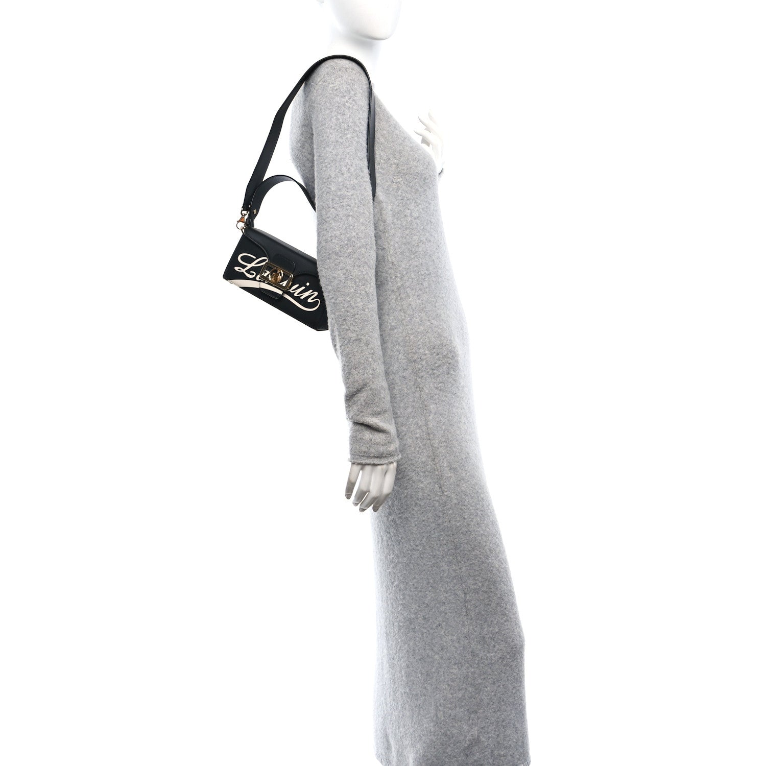 Calfskin Logo Nano Pencil Bag Black