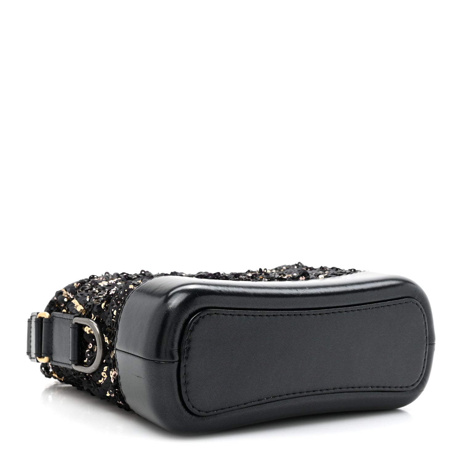 Sequin Calfskin Small Gabrielle Hobo Black Gold