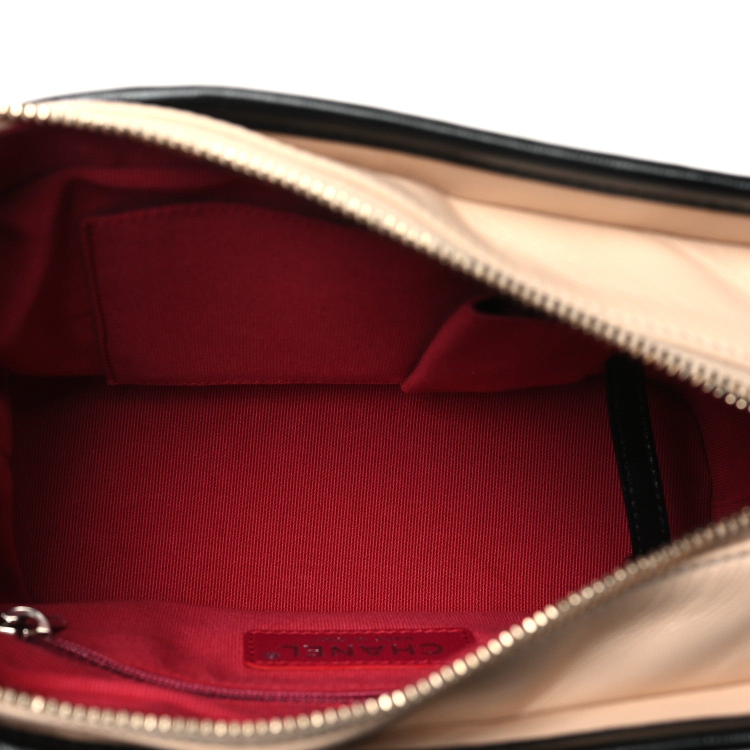 Aged Calfskin Quilted Small Gabrielle Hobo Beige Black
