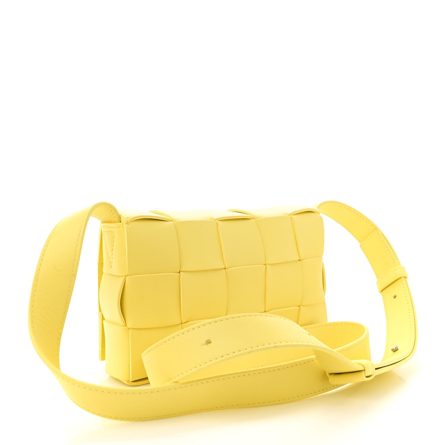 Lambskin Maxi Intrecciato Small Cassette Crossbody Bag Lemonade