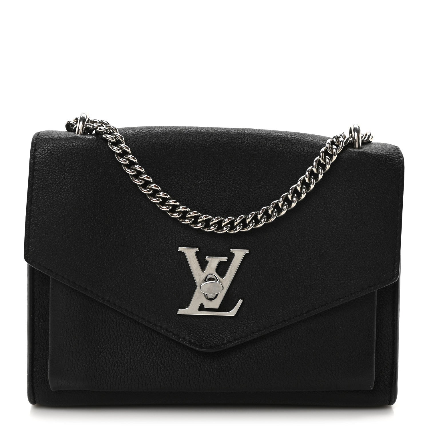 Soft Calfskin Mylockme Chain Bag BB Black