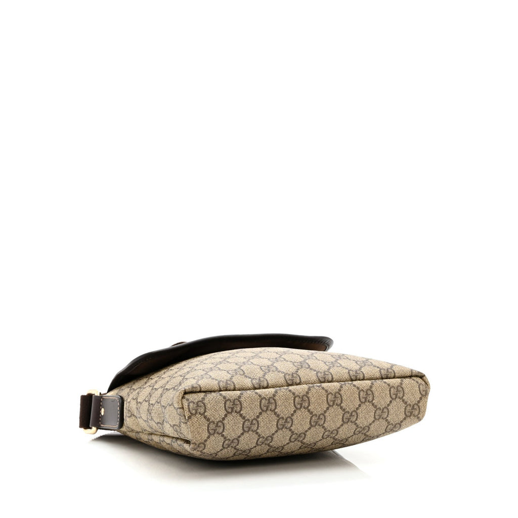 GG Plus Monogram Small Flap Messenger Bag Beige Dark Brown
