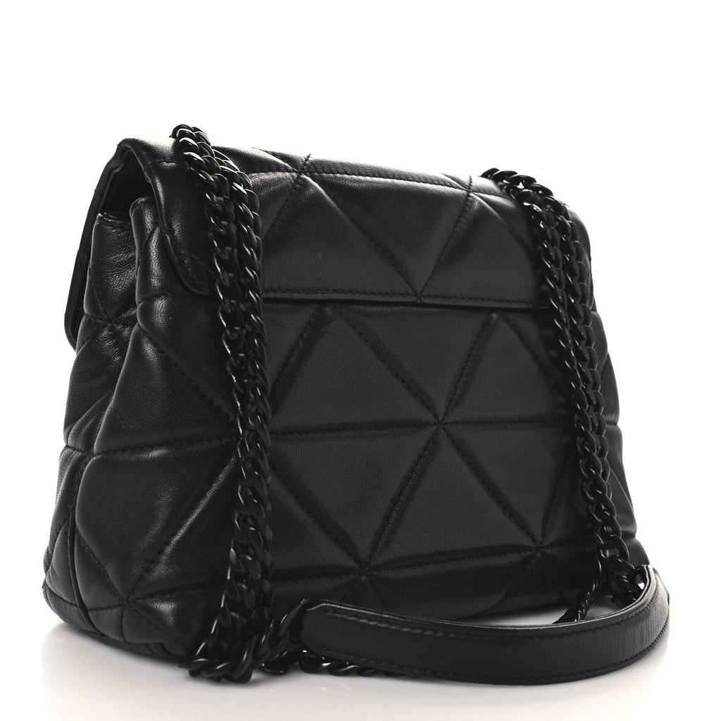 Nappa Triangle Stitched Small Spectrum Bag Black