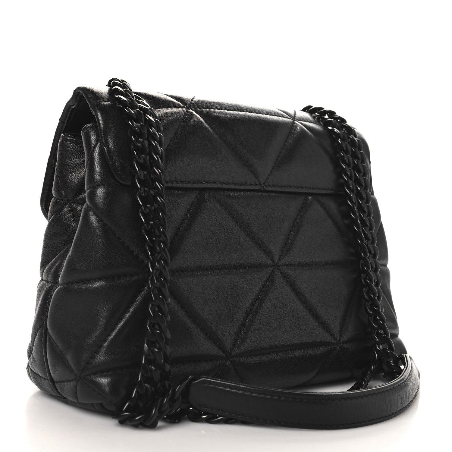 Nappa Triangle Stitched Small Spectrum Bag Black
