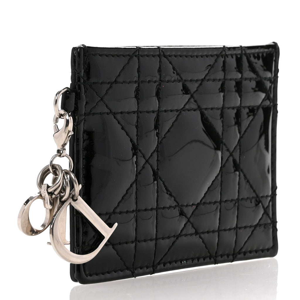 Patent Cannage Lady Dior  Holder Black