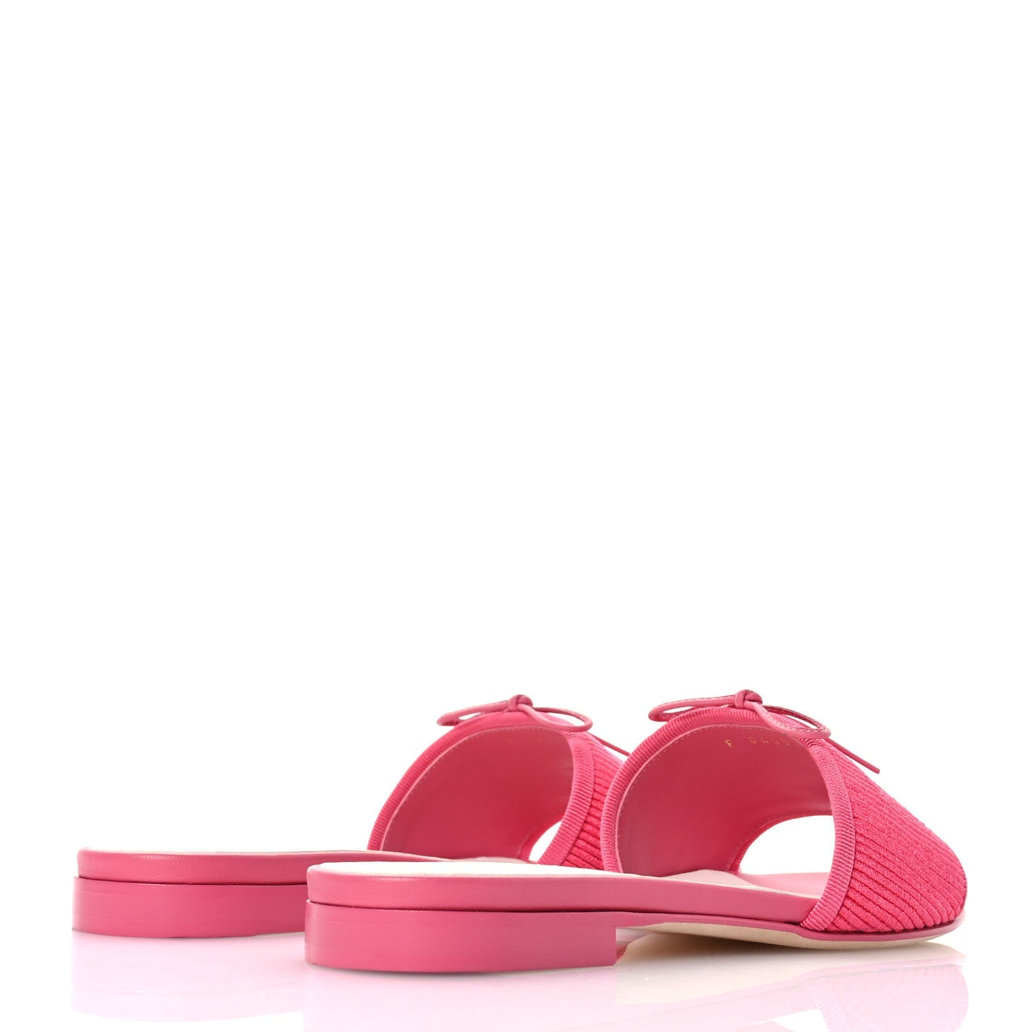 Fabric Embroidered CC Bow Mules 36 Dark Pink