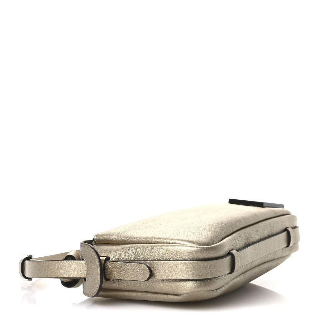 Vitello Laminato Mini Simply Fendi Shoulder Bag Platino