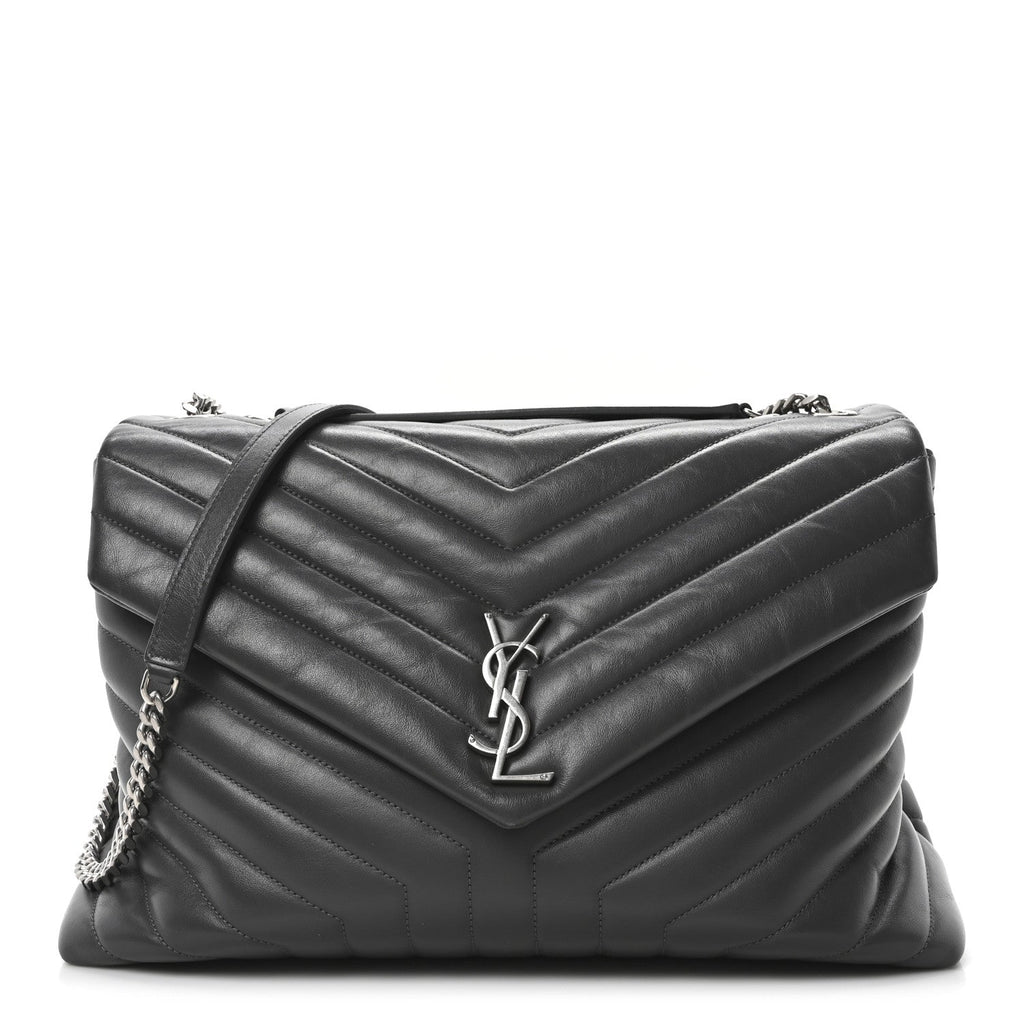Calfskin Y Quilted Monogram Large Loulou Chain Satchel Earth