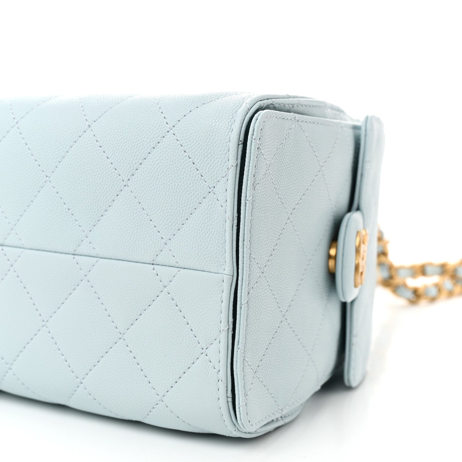 Caviar Quilted Small Chanel 25 Handbag Light Blue