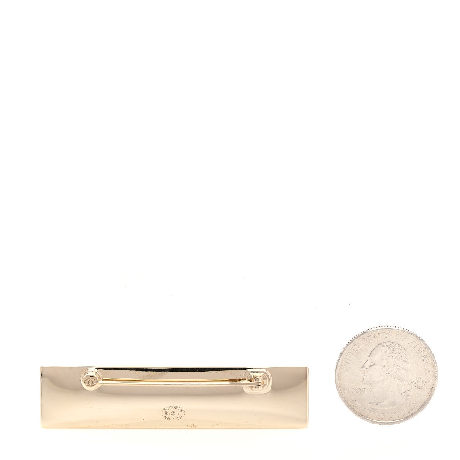 Metal Enamel Logo Brooch Gold