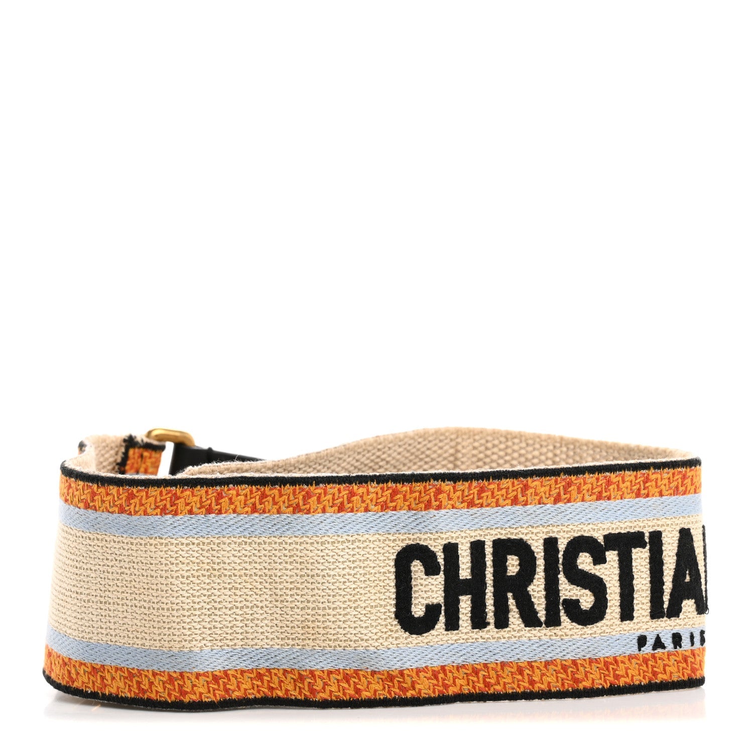 Canvas Embroidered Shoulder Strap Ecru Orange Multicolor