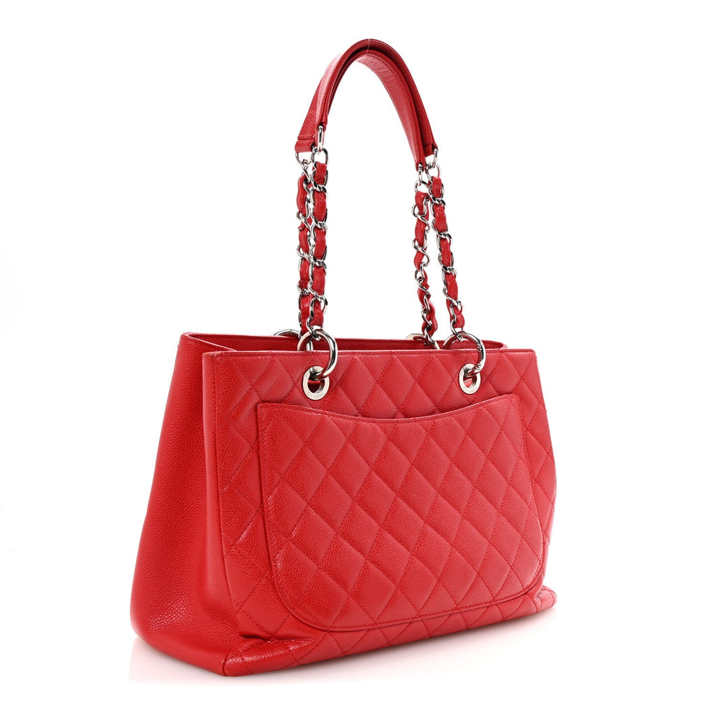 Caviar Quilted Grand Shopping Tote GST Red