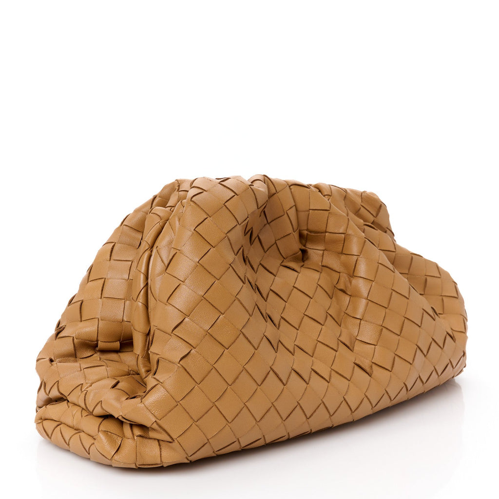 Nappa Maxi Intrecciato The Pouch Oversized Clutch Caramel