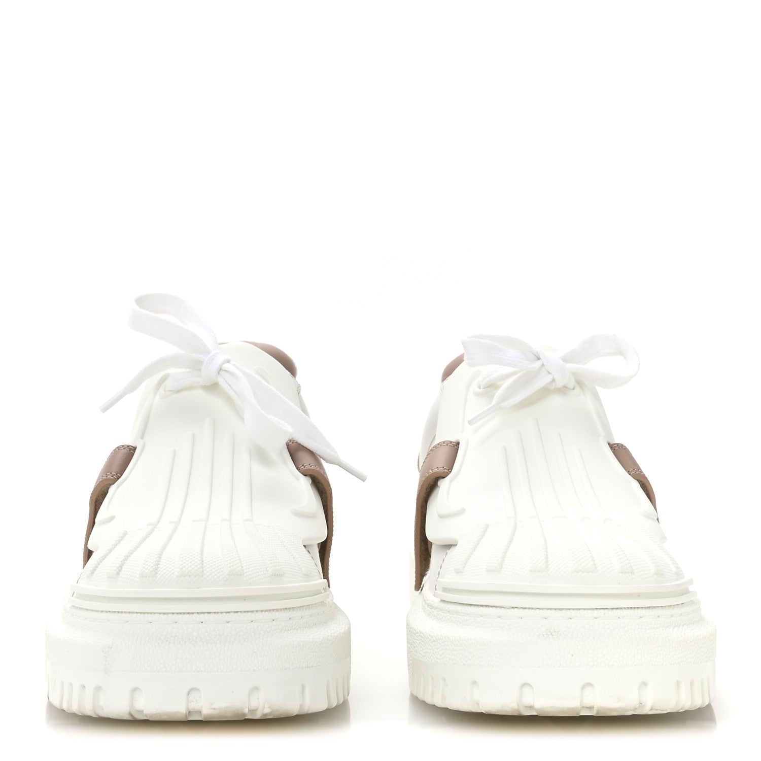 Calfskin Bi-Color Dior-ID Platform Sneakers 40.5 White Nude