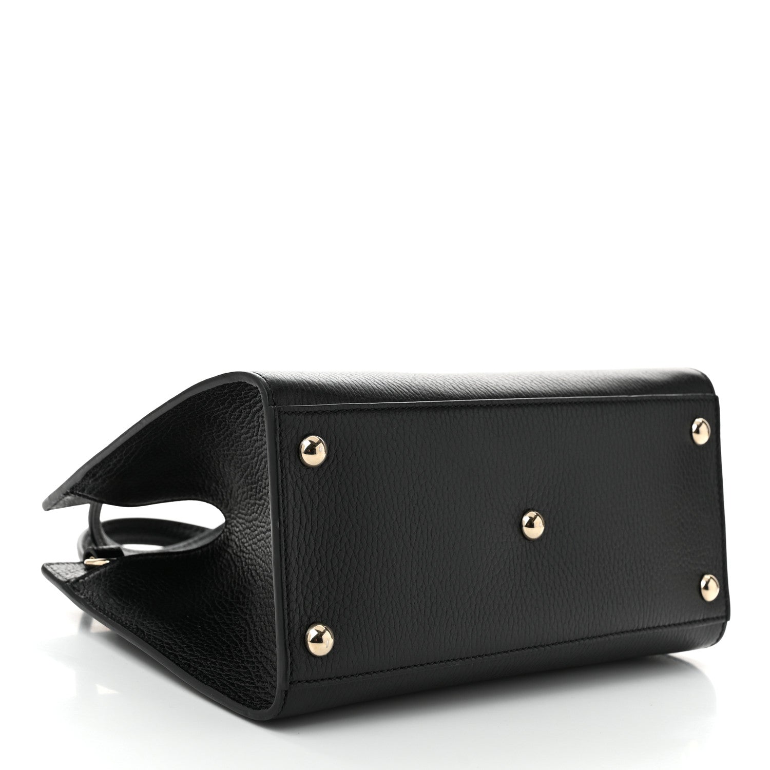 Pebbled Calfskin Medium Soho Top Handle Satchel Black