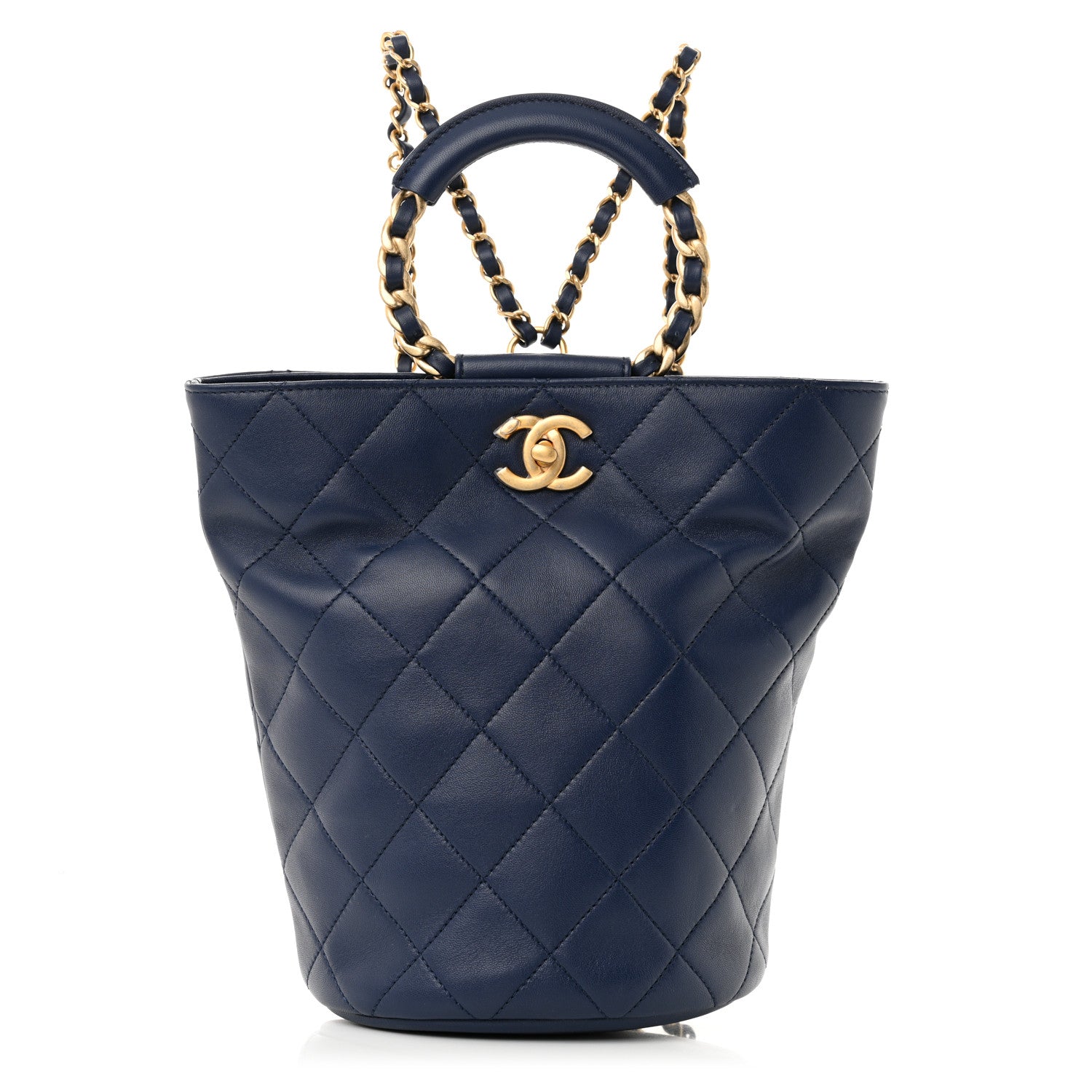 Lambskin Quilted In The Loop Backpack Bag Navy