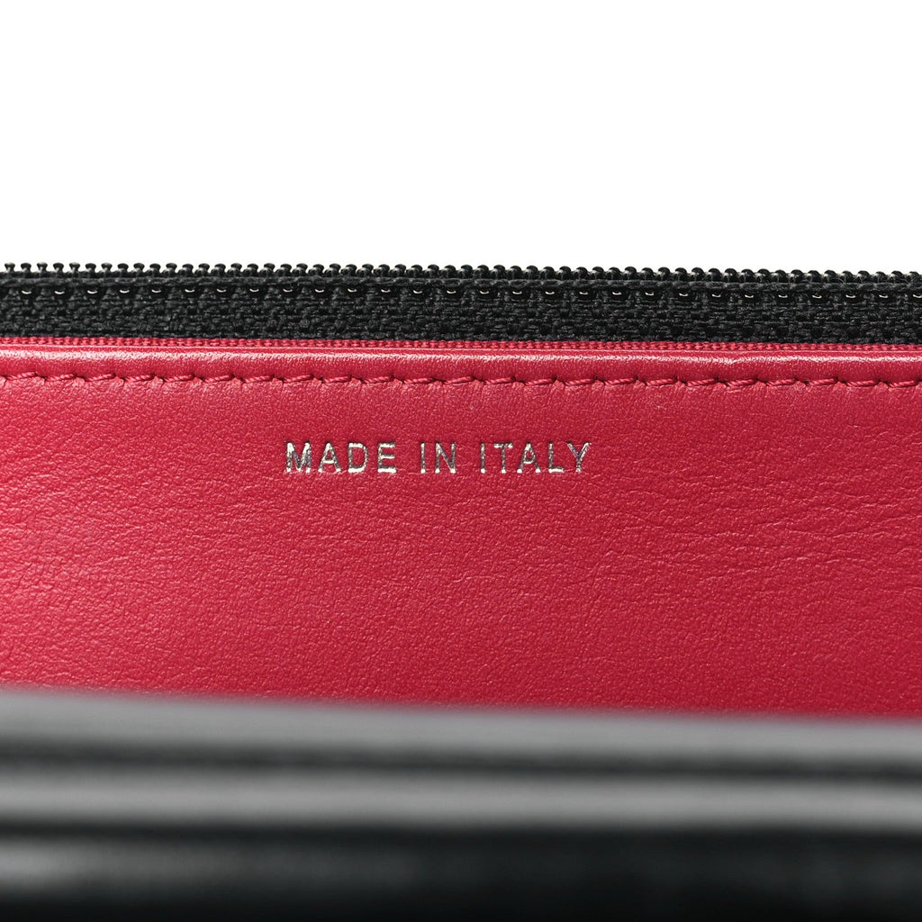 Aged Calfskin Quilted Gabrielle Wallet On Chain WOC Black