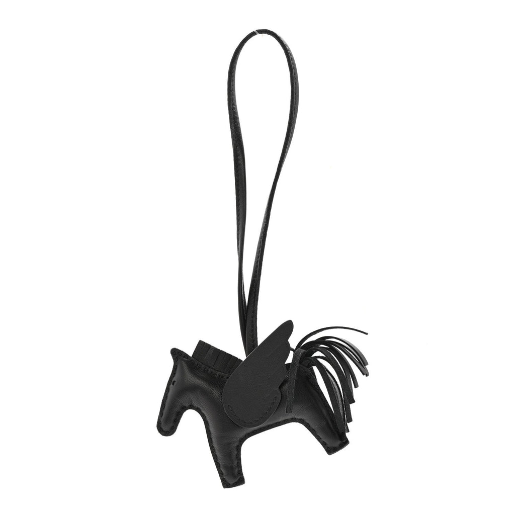 Milo Lambskin Grigri Rodeo Pegase Horse Bag Charm PM So Black