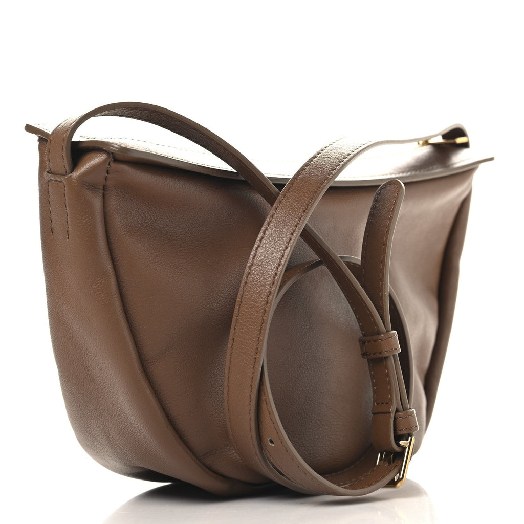 Soft Calfskin Moon Sling Bag Brown
