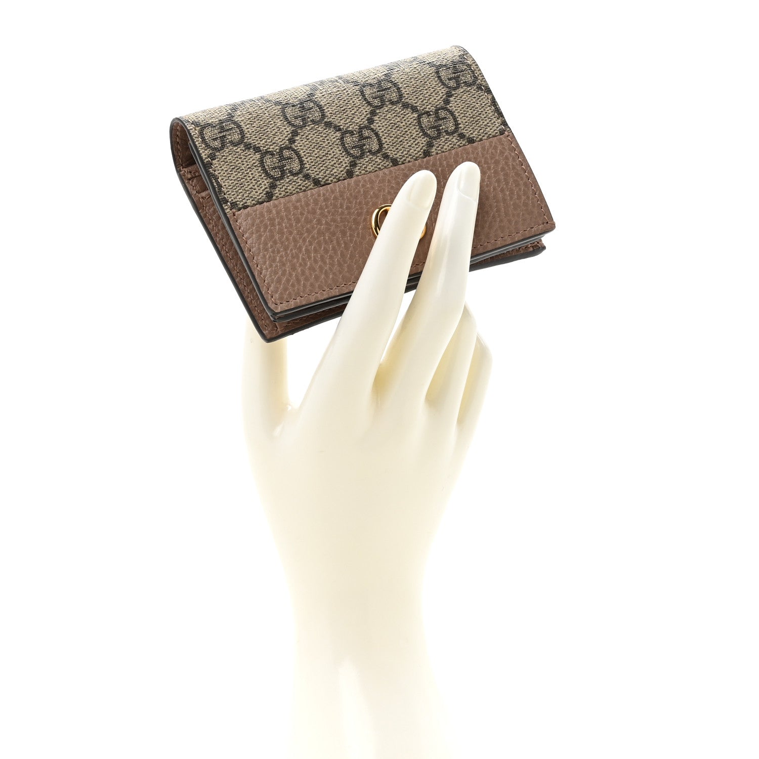 Dollar Calfskin GG Supreme Monogram GG Marmont  Case Porcelain Rose Beige Ebony