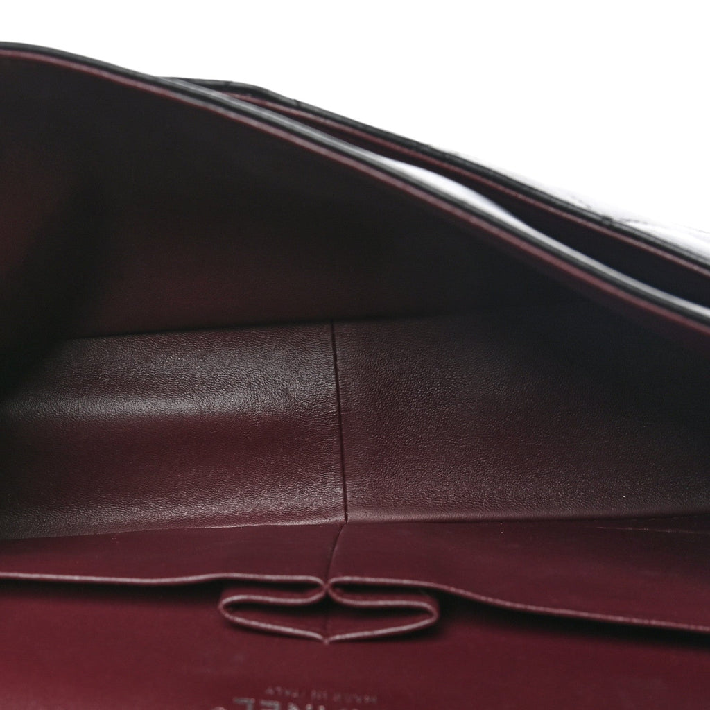 Lambskin Quilted Jumbo Double Flap Black