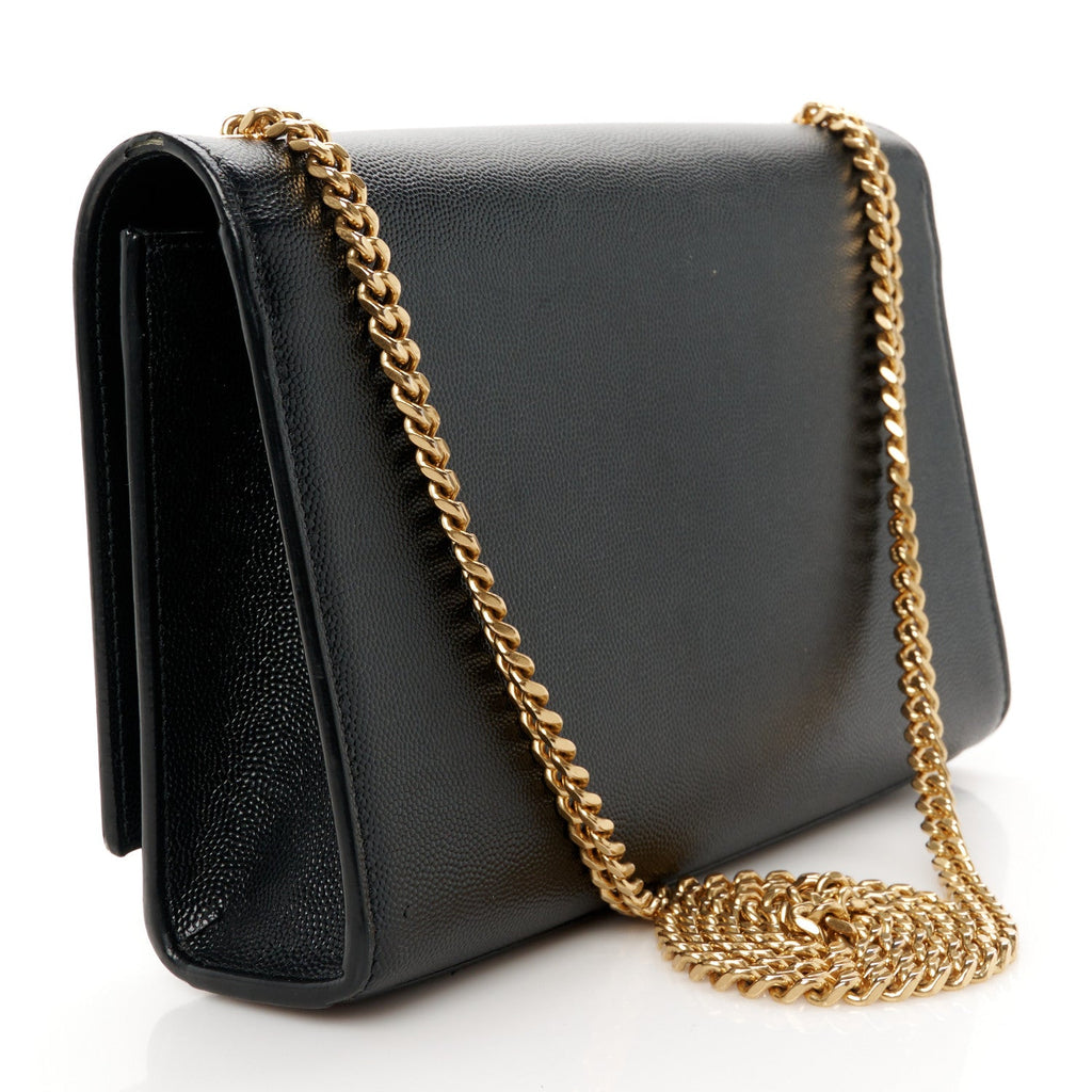 Grain De Poudre Medium Classic Monogram Kate Satchel Black