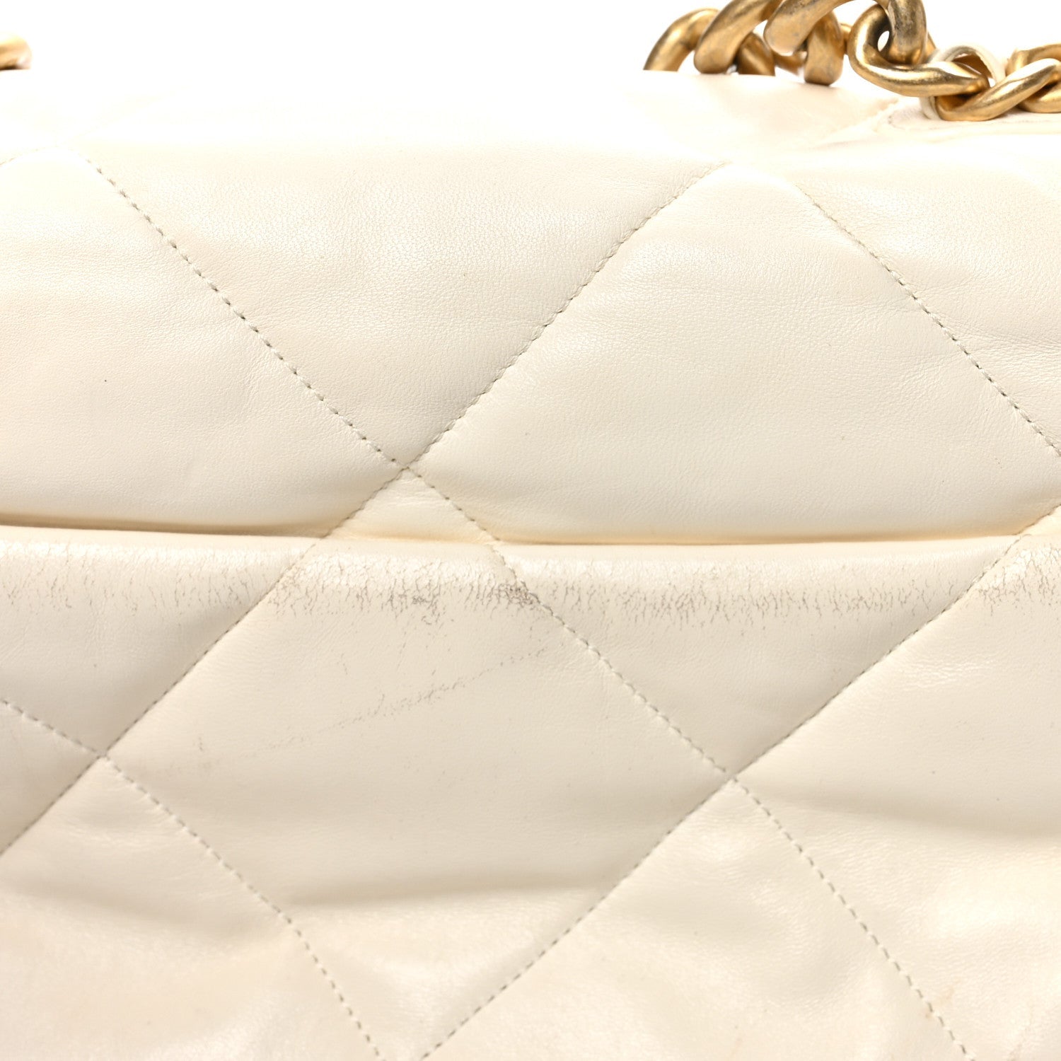 Lambskin Quilted Large Chanel 19 Flap Light Beige