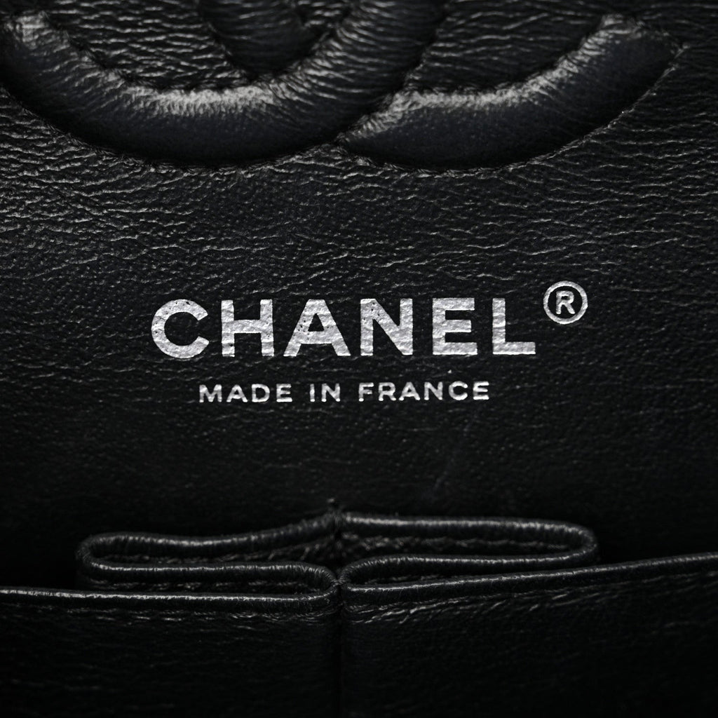 Lambskin Chevron Quilted Small Double Flap Black
