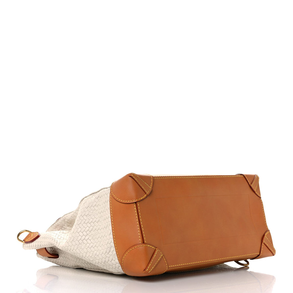 Calfskin Woven Embossed Monogram Steamer 30 Off White