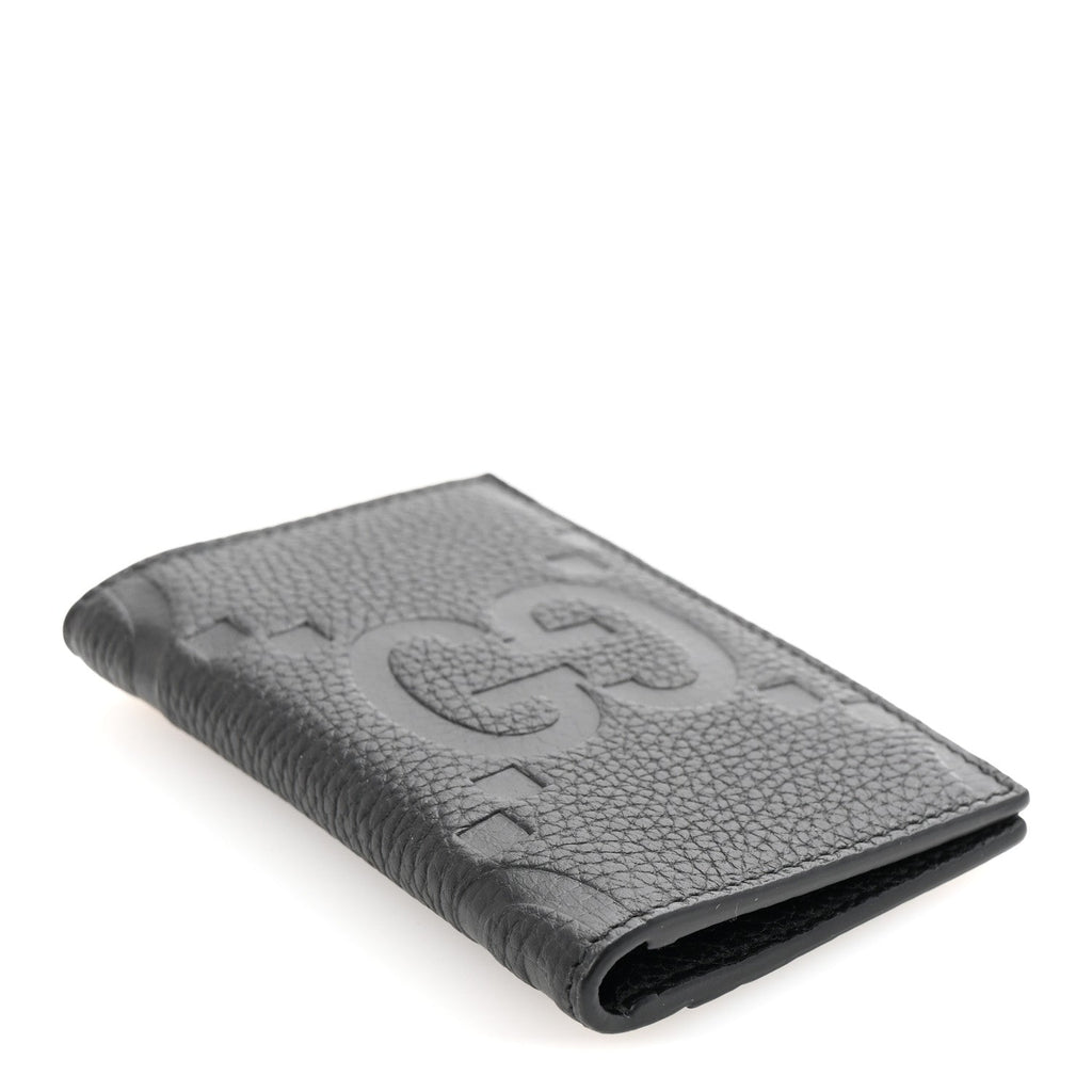 Piuma Calfskin Jumbo GG Embossed  Case Black