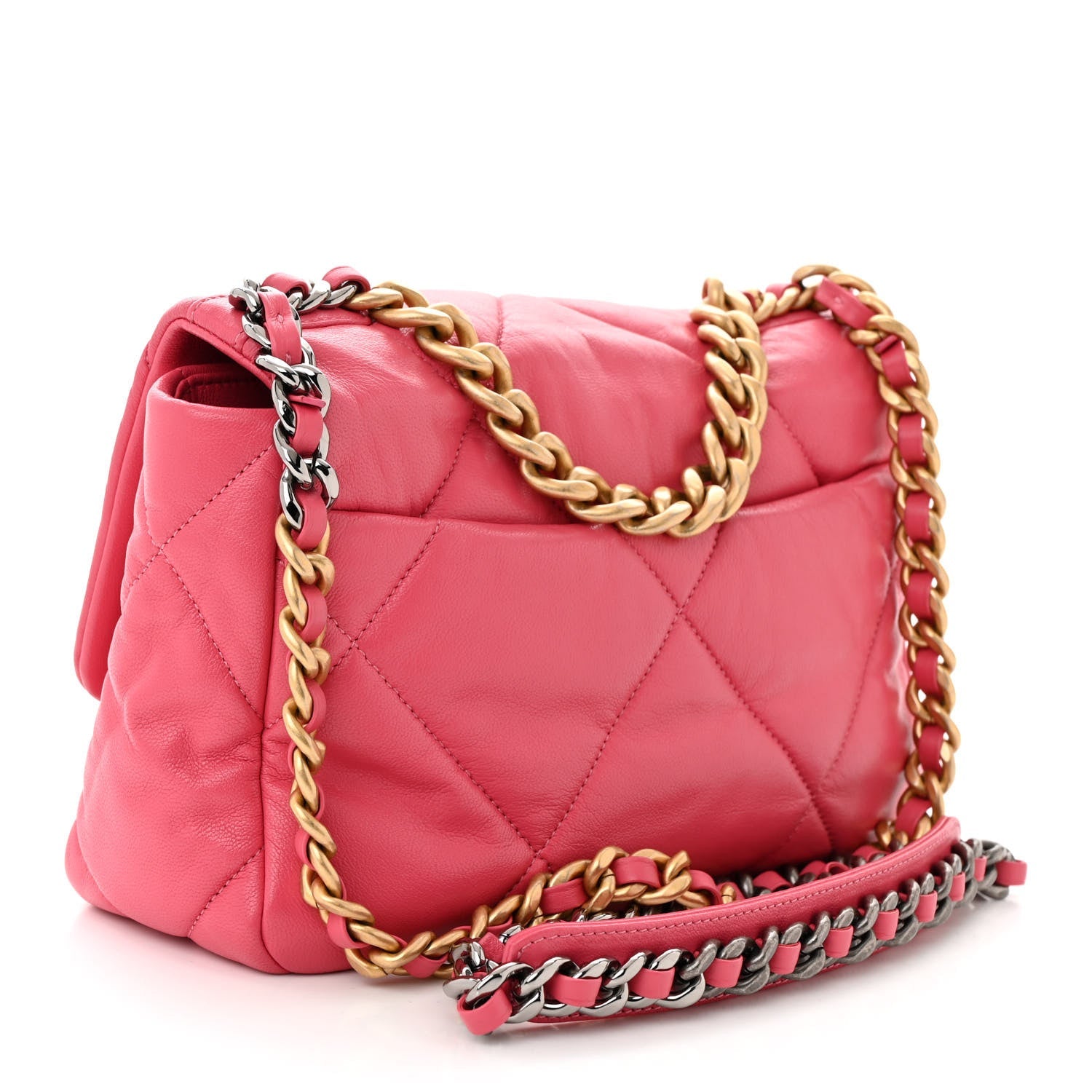 Lambskin Quilted Medium Chanel 19 Flap Pink