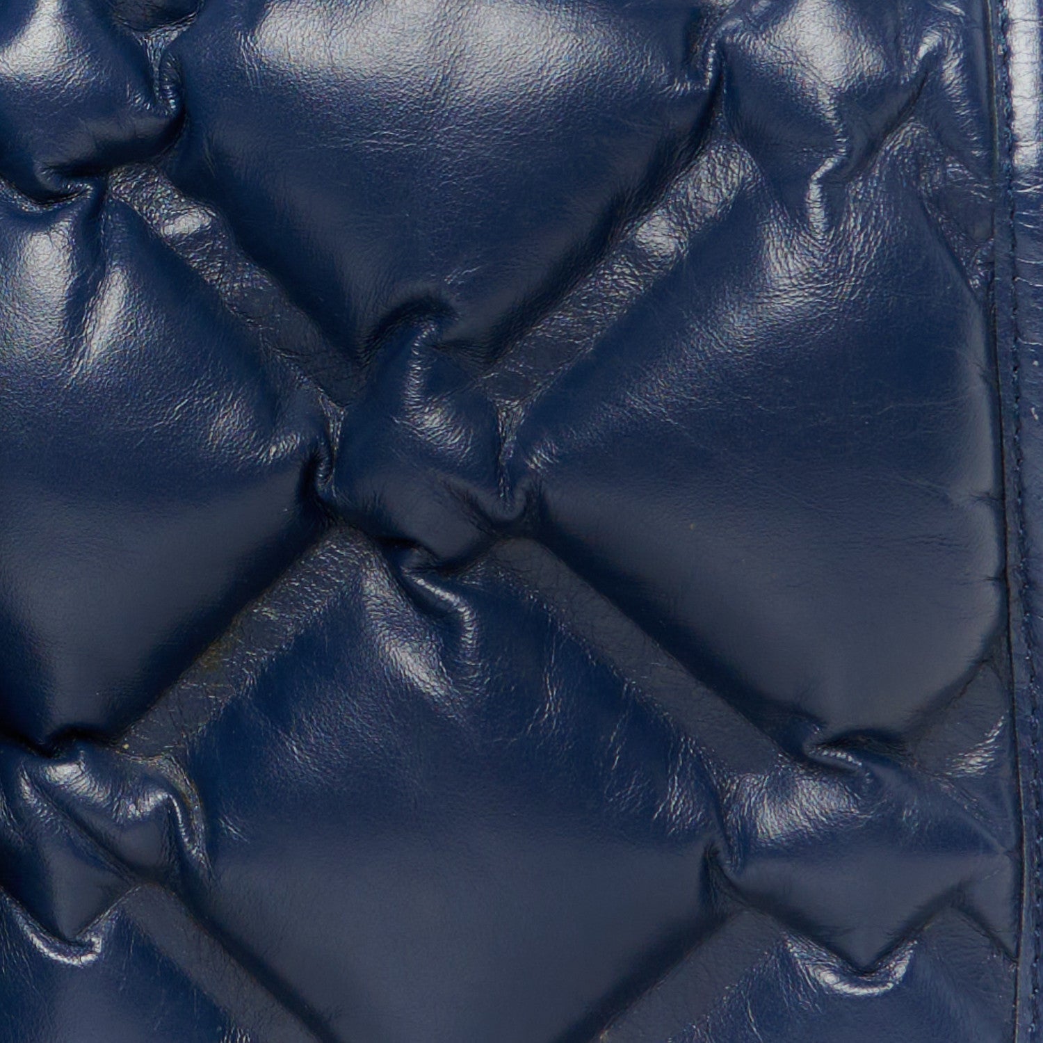 Calfskin Quilted Large Chesterfield Flap Navy