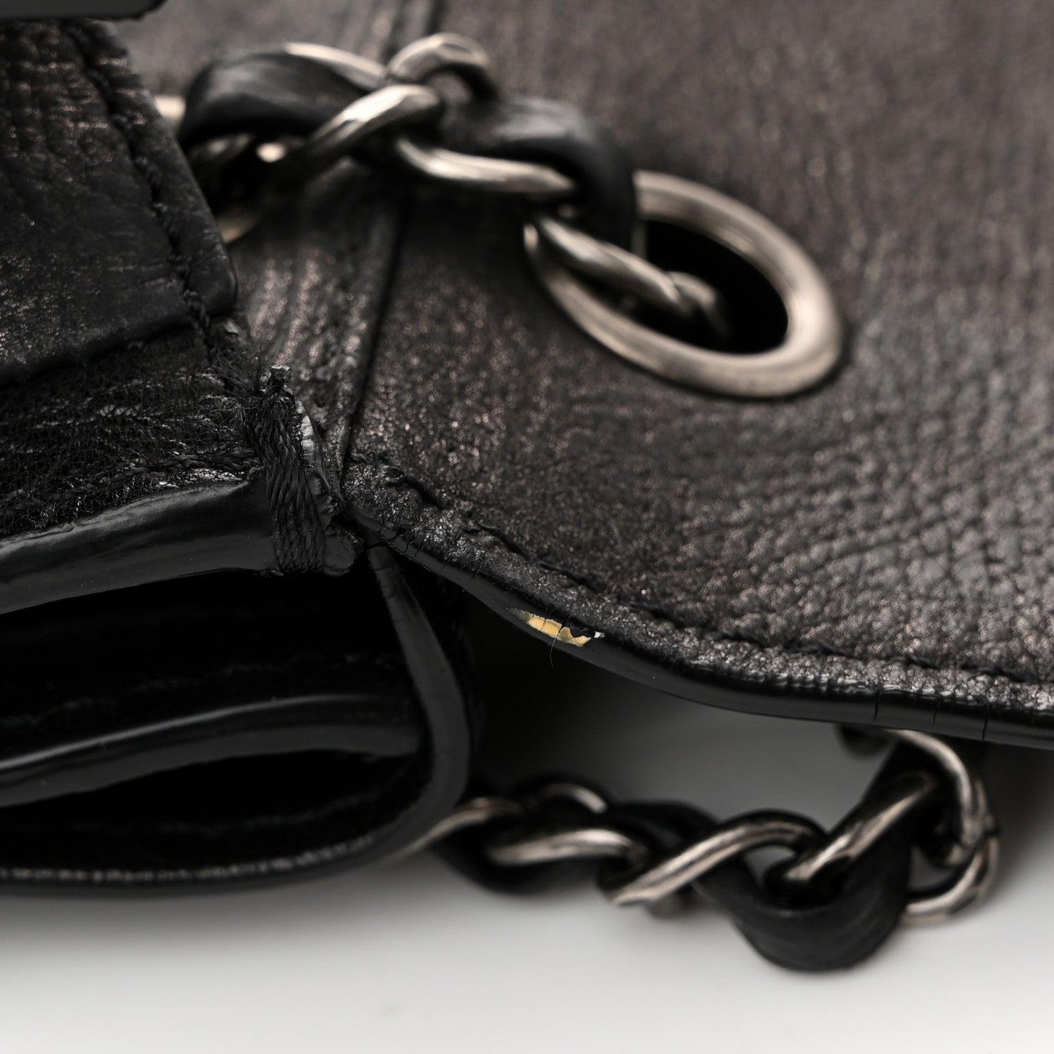 Calfskin Coco Twin Large Flap Black