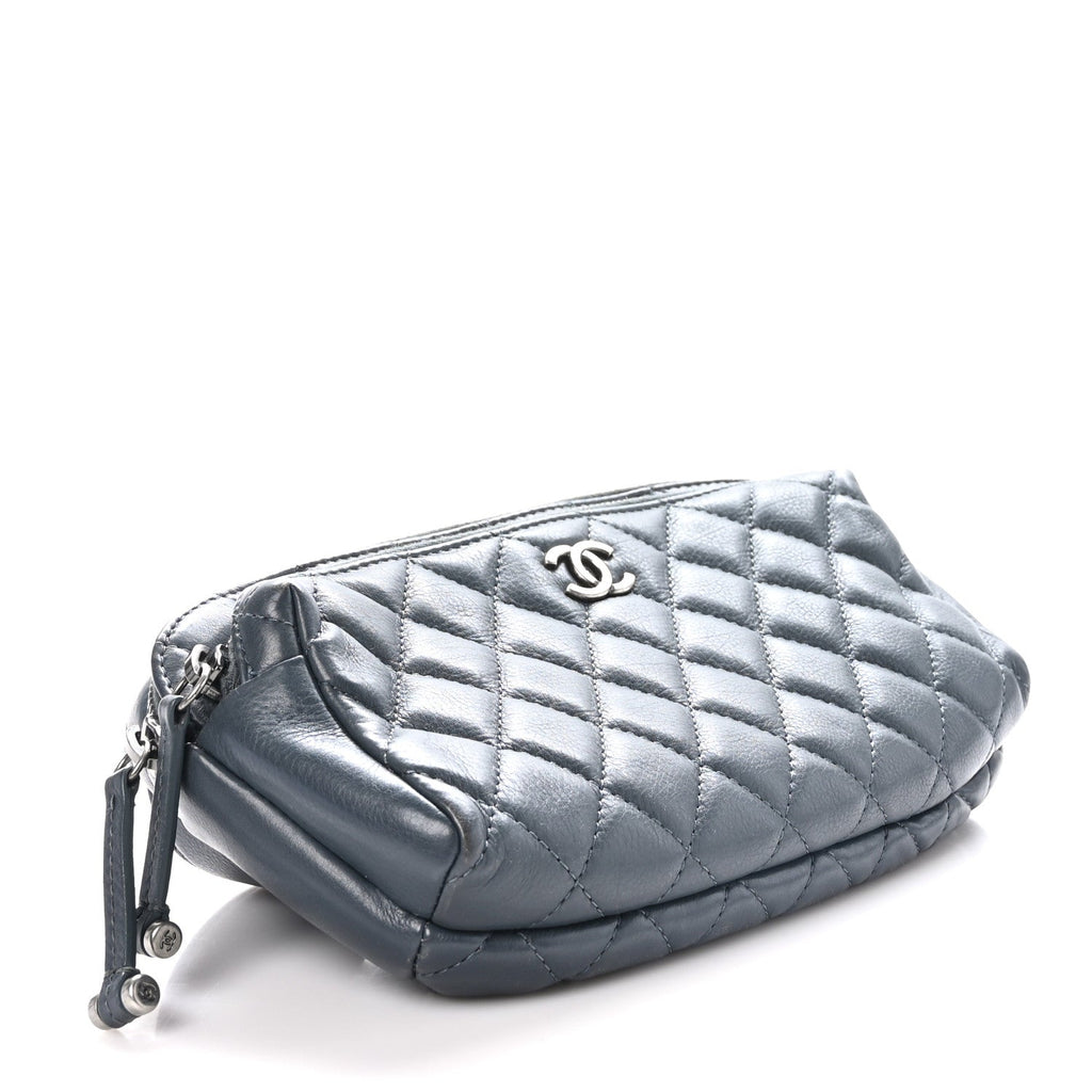 Calfskin Quilted Waist Bag Dark Grey
