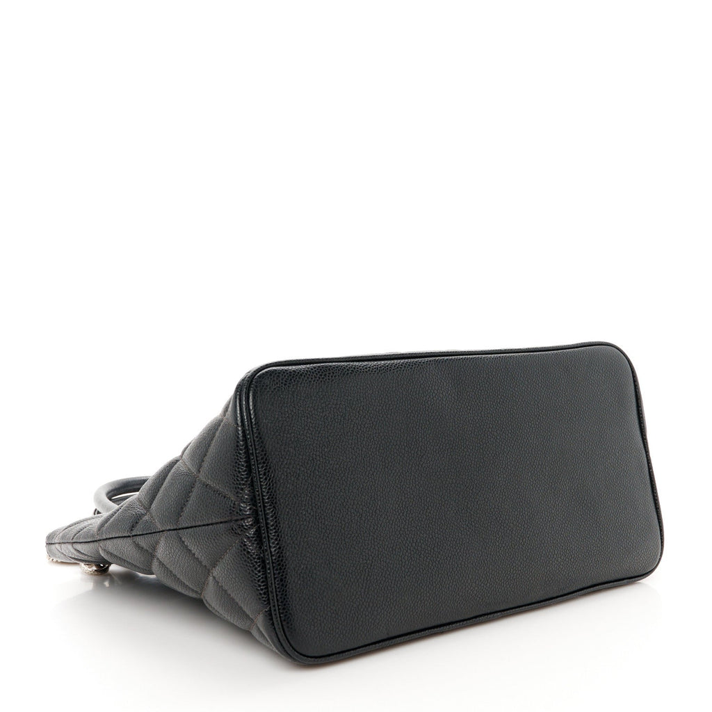 Caviar Quilted Medallion Tote Black