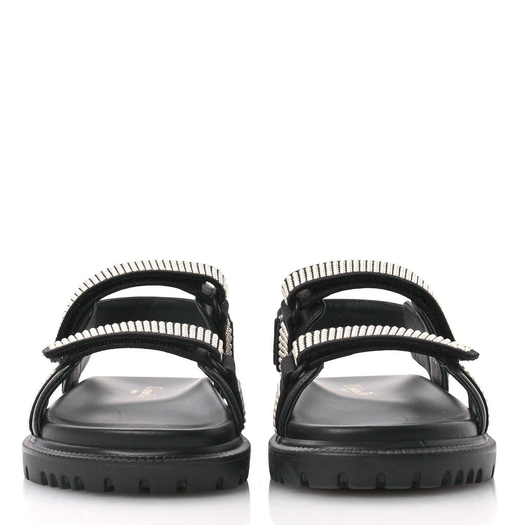 Lambskin Pearl Dioract 10mm Sandals 35 Black