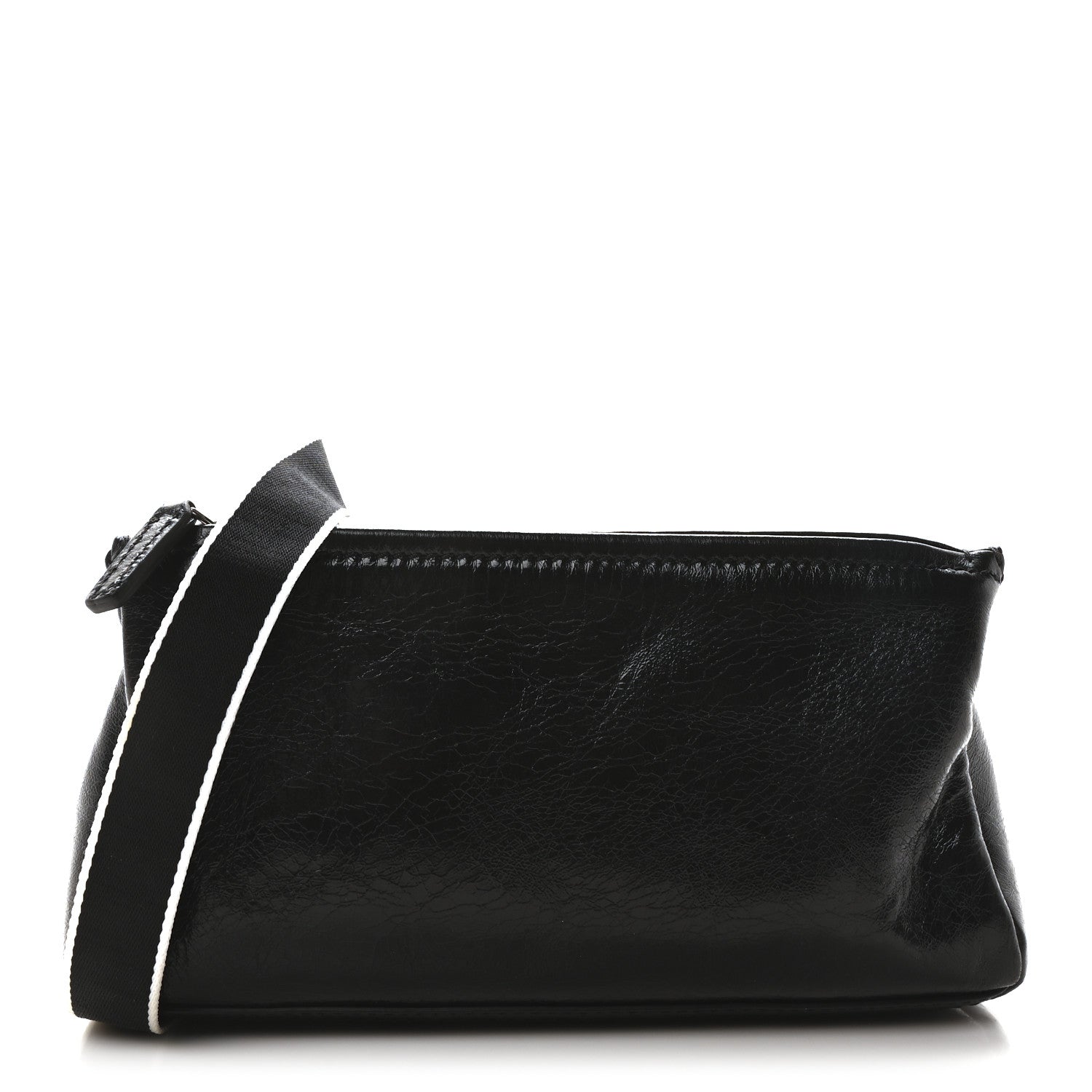 Crackled Patent 4G Small Pandora Black