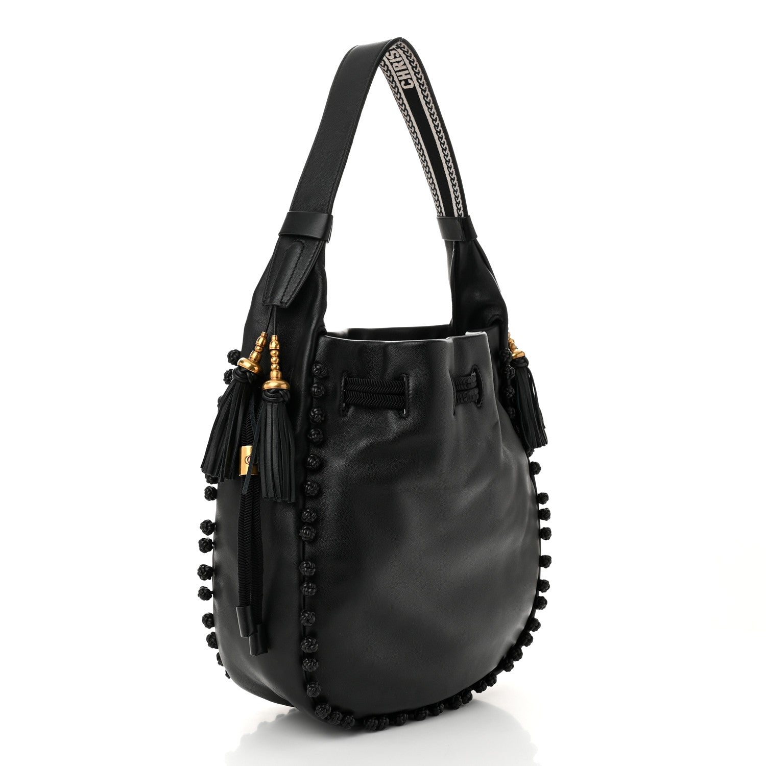 Lambskin Bucket Bag Black