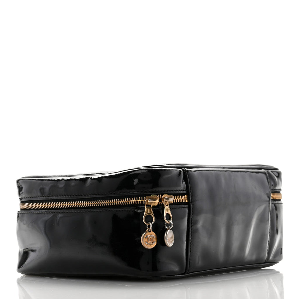 Patent CC Vanity Cosmetic Case Black