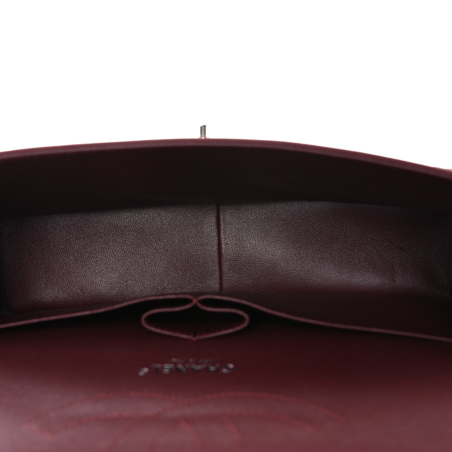 Lambskin Quilted Jumbo Double Flap Burgundy