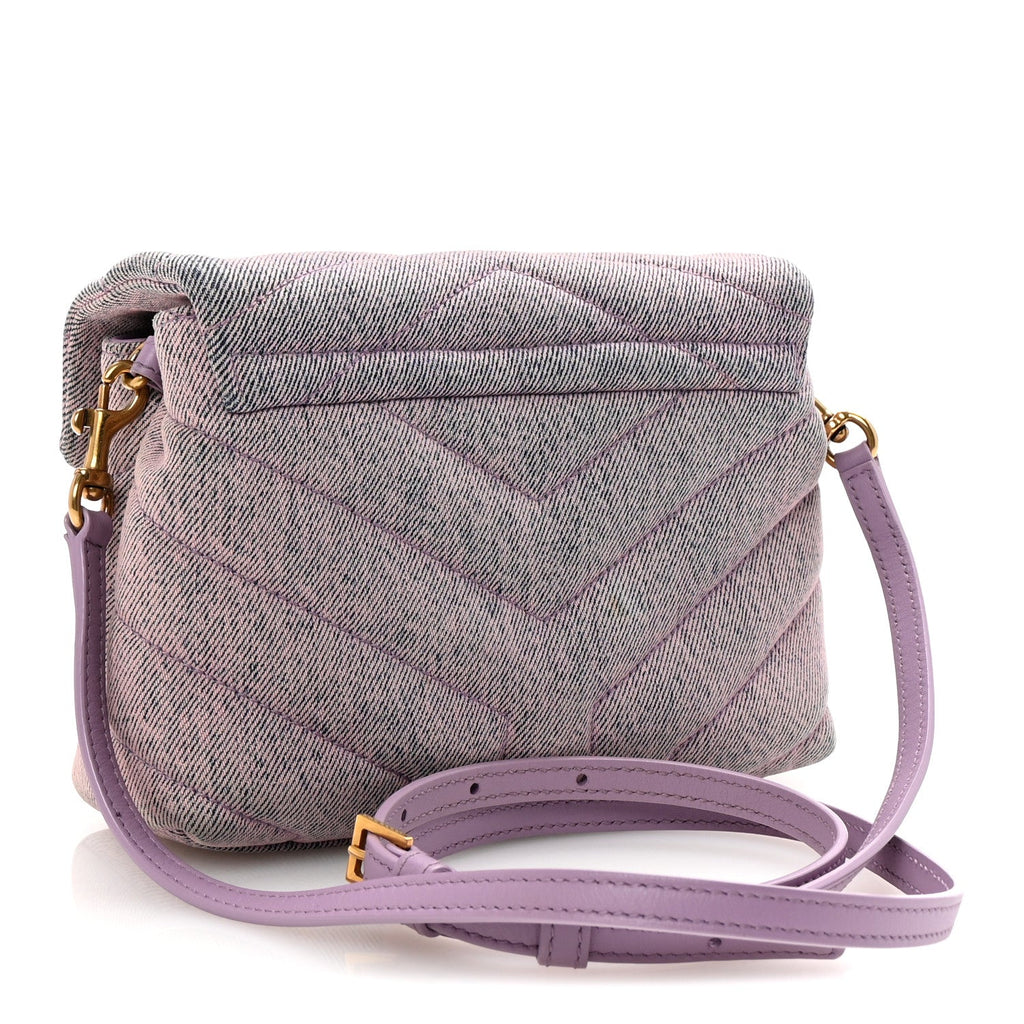 Denim Y Quilted Monogram Toy Loulou Crossbody Bag Bleached Lilac