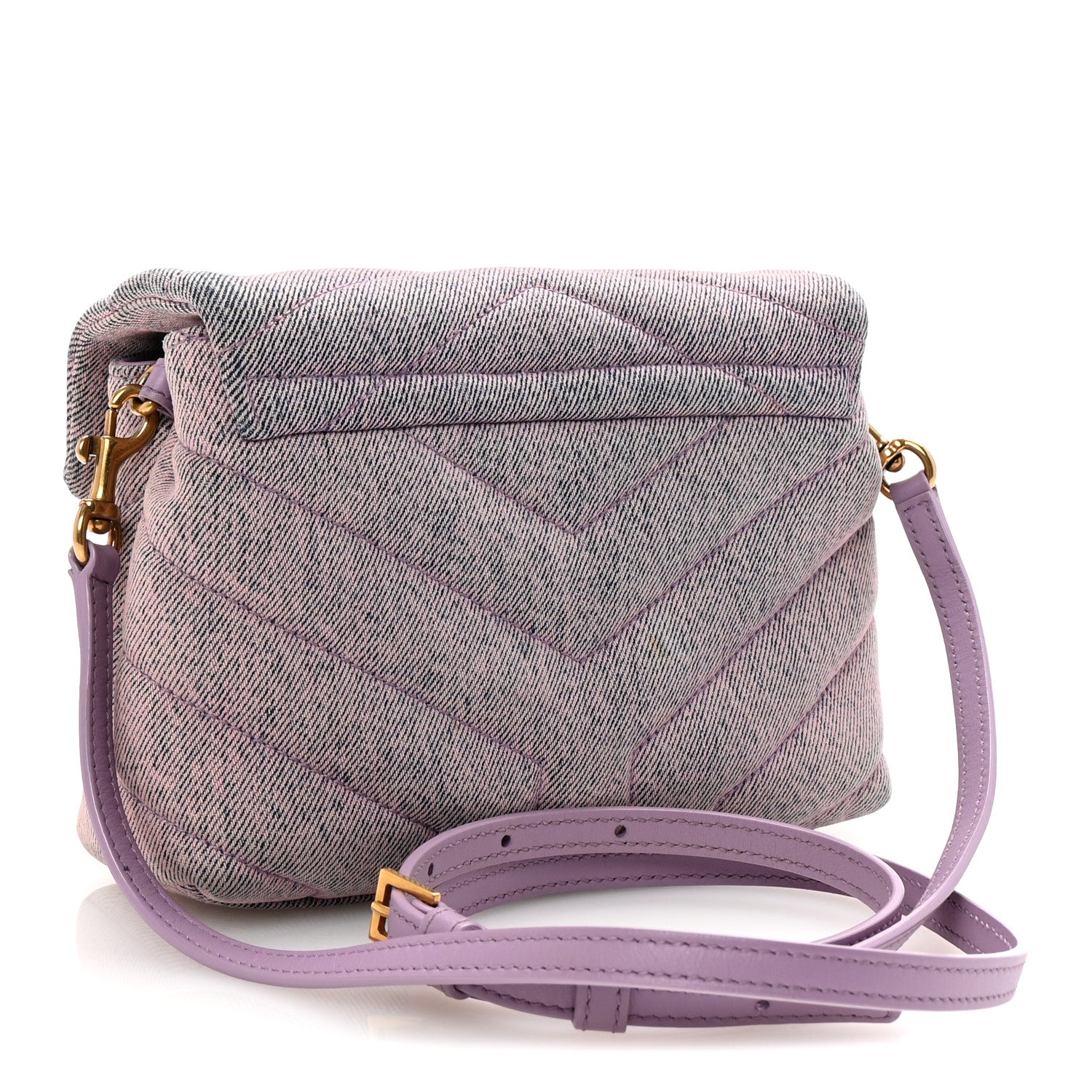 Denim Y Quilted Monogram Toy Loulou Crossbody Bag Bleached Lilac