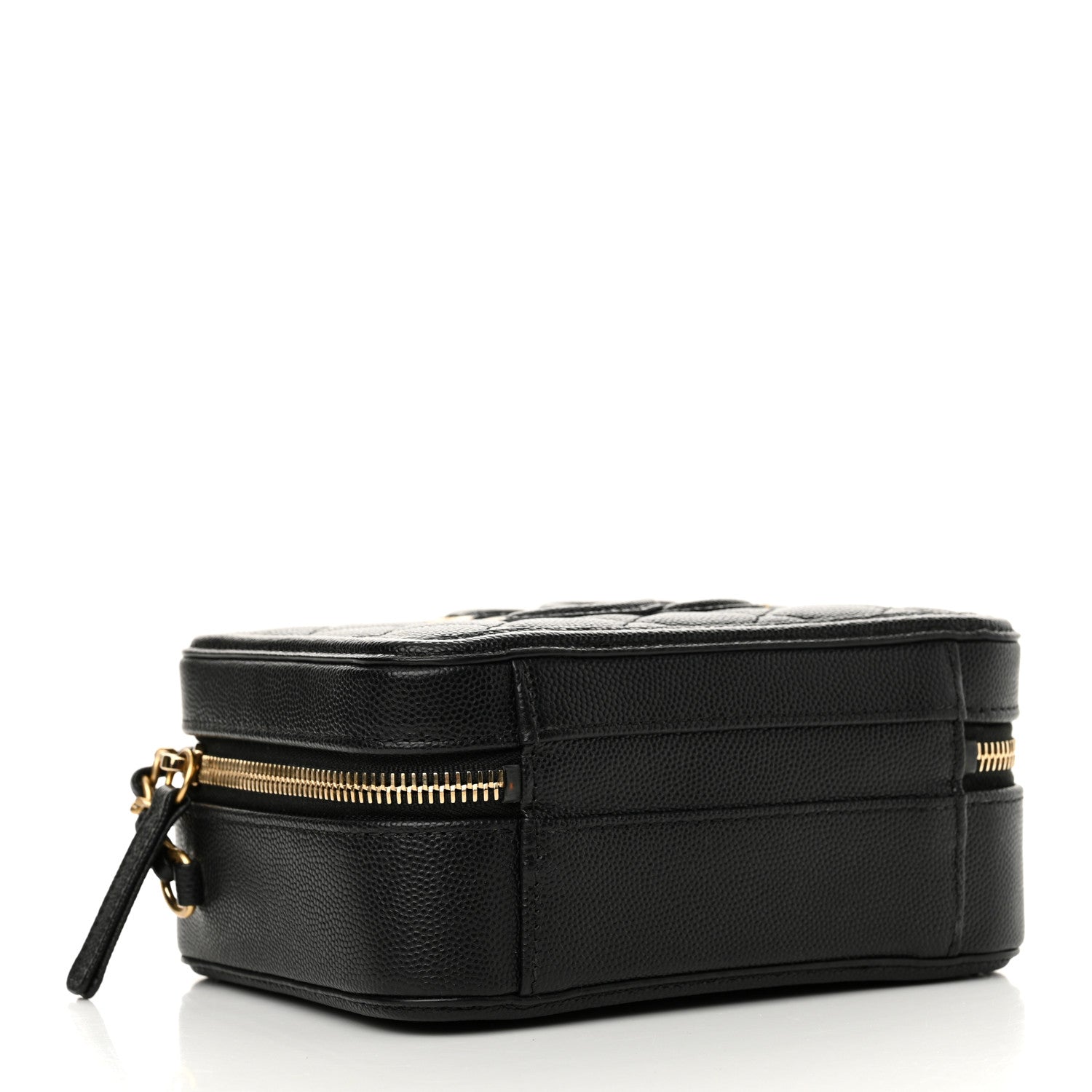 Caviar Quilted Small CC Filigree Vanity Case Black
