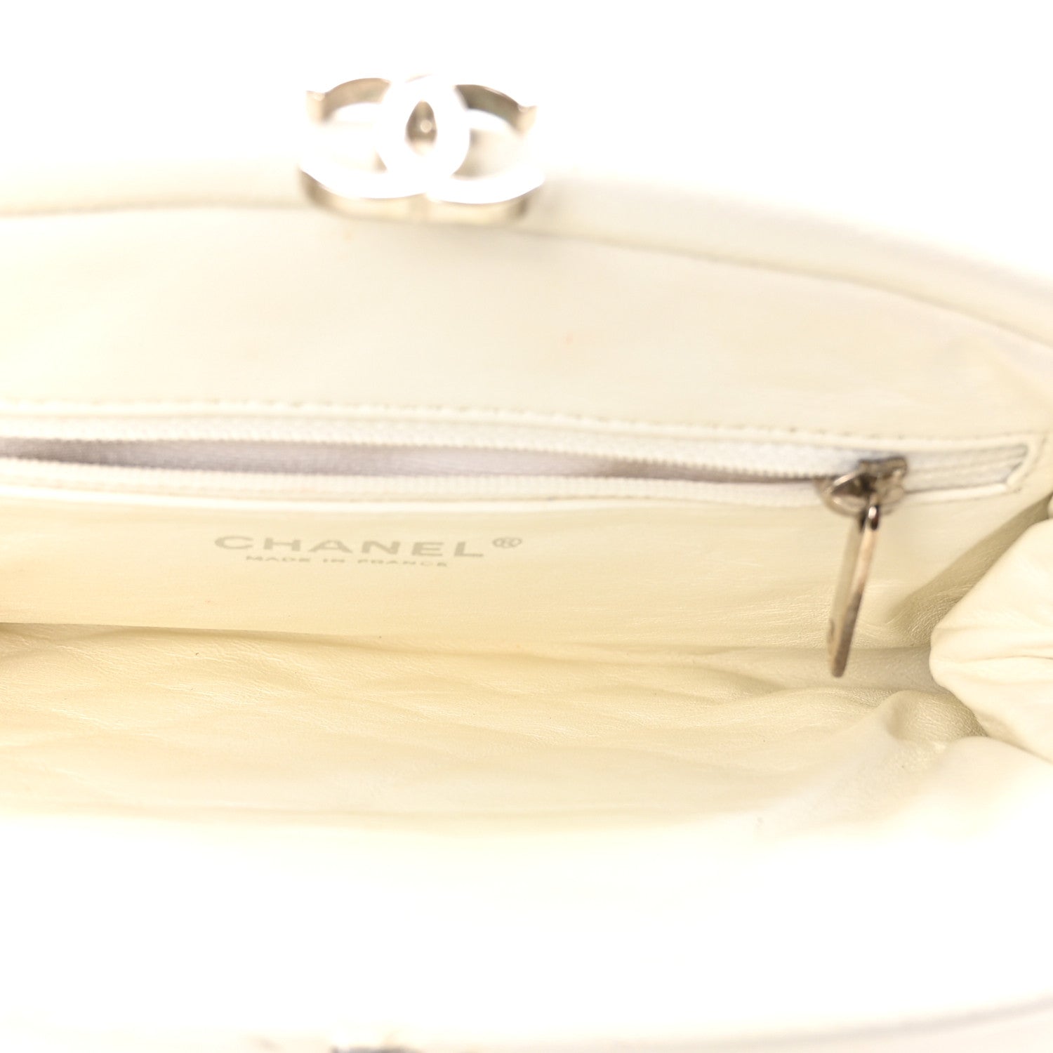 Caviar Quilted Timeless Clutch White