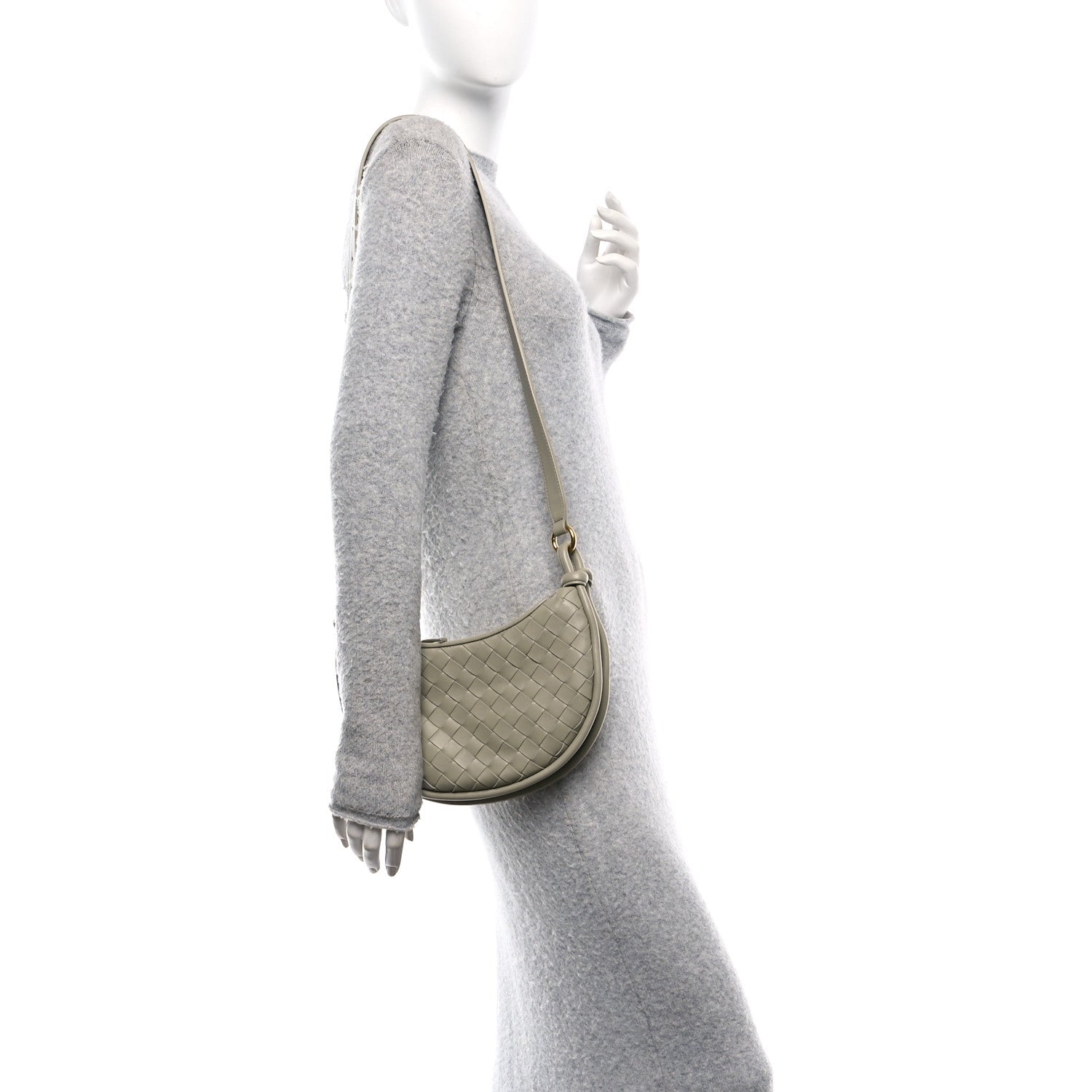 Nappa Intrecciato Small Gemelli Multipocket Bag Travertine Muse